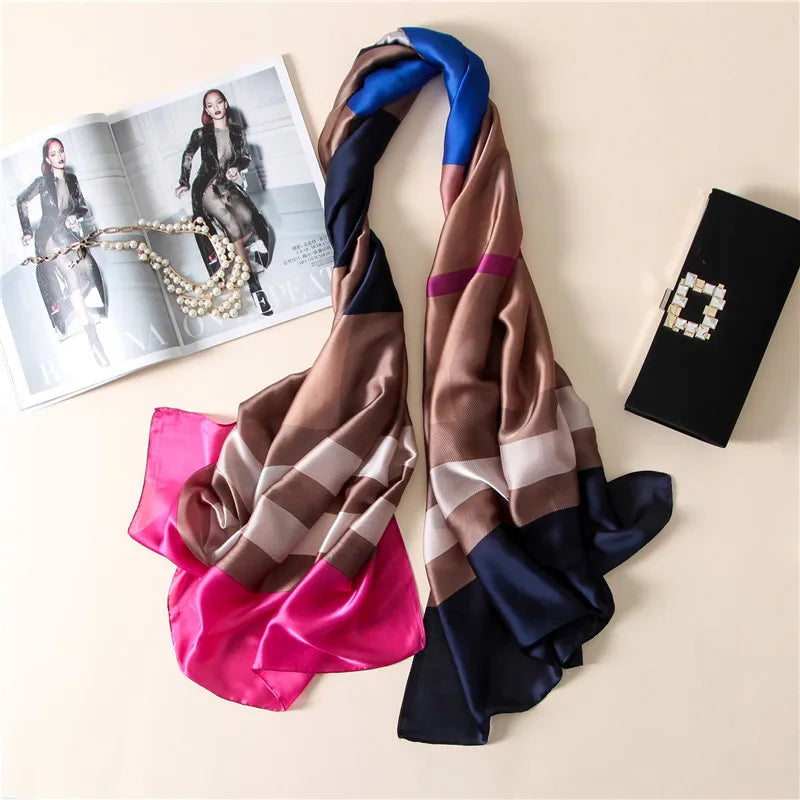 2020 Luxury Brand New Summer Women Silk Scarf Beach Hijab Shawls and Wraps Female Foulard Free Shipping