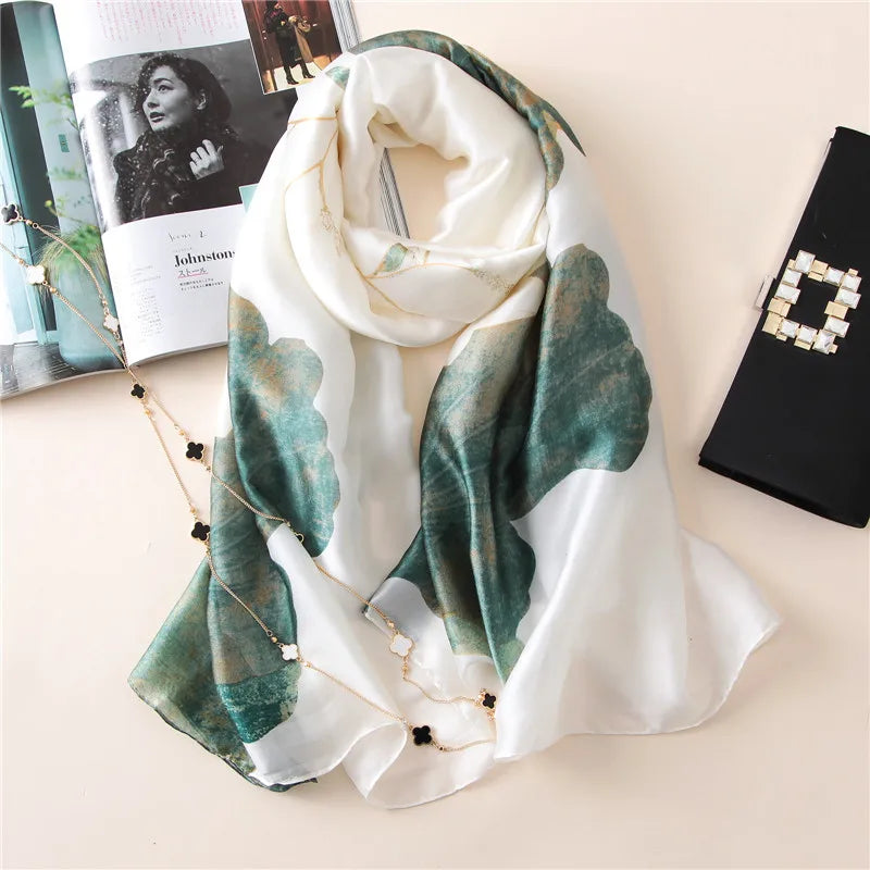 2020 Luxury Brand New Summer Women Silk Scarf Beach Hijab Shawls and Wraps Female Foulard Free Shipping