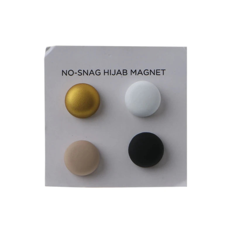 R2LE 4Pcs Safe Hijab Brooch Strong Metal Plating Magnetic Hijab Clip Luxury Accessory No Hole Pins Magnet Brooches
