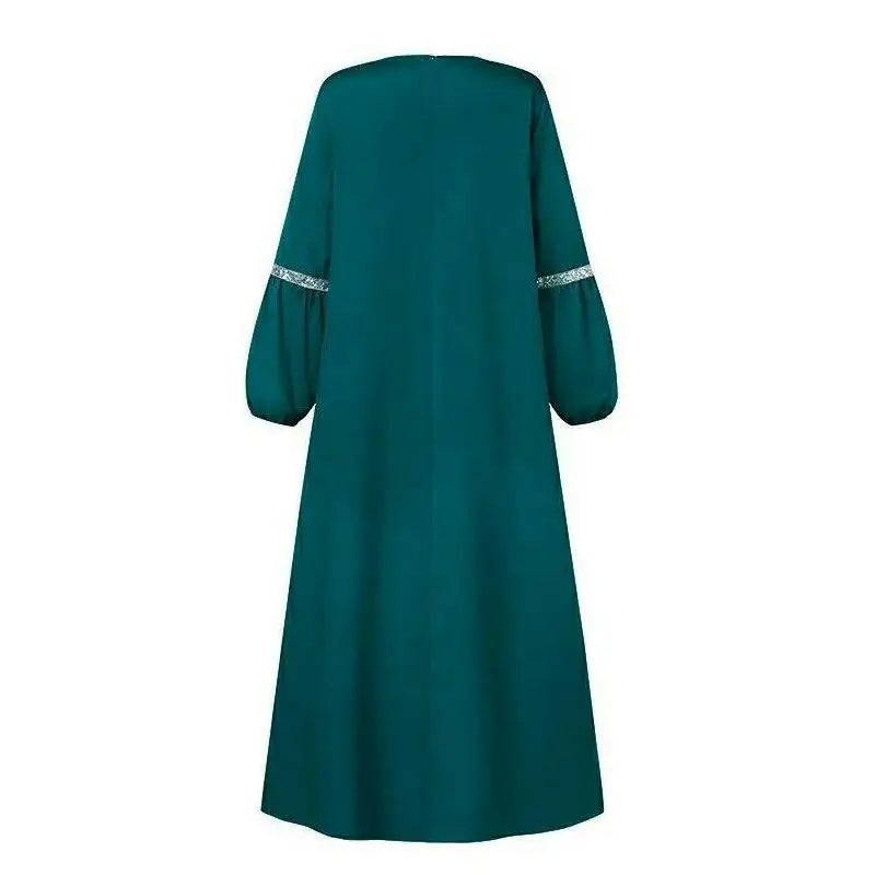 Abaya Middle East Fashion Long-Sleeved Abaya Dress Casual Sequin Sun Skirt Costume