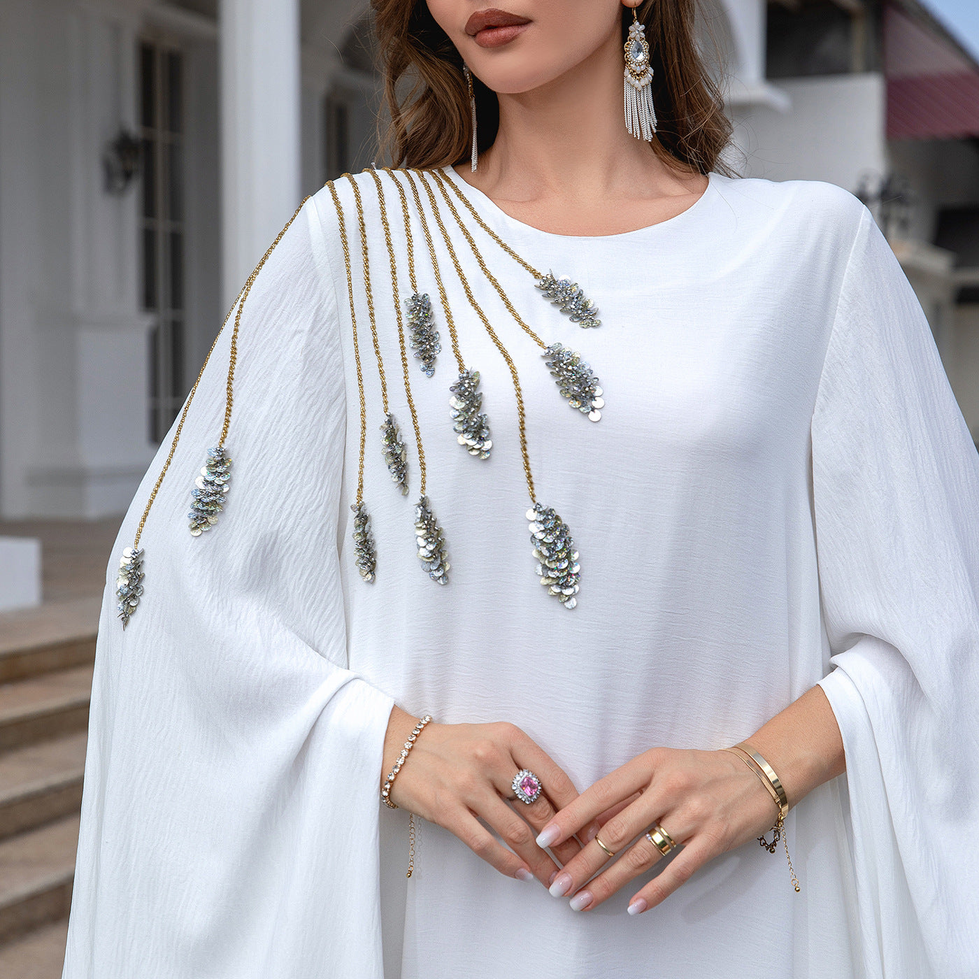 Muslim Robe Abaya Embroidered Women'S Robe Evening Gown