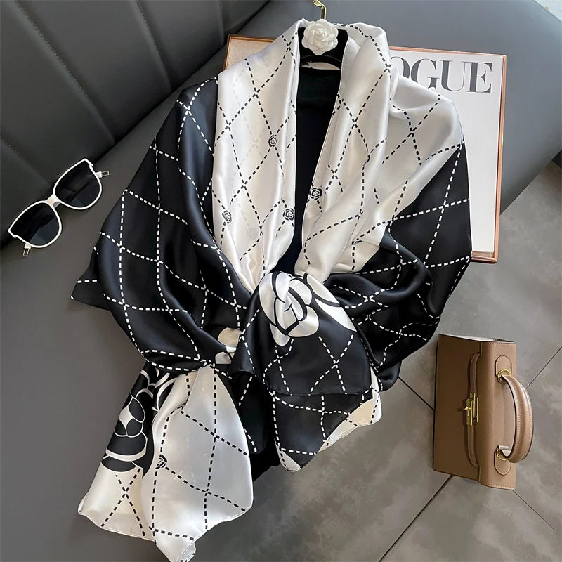 2020 Luxury Brand New Summer Women Silk Scarf Beach Hijab Shawls and Wraps Female Foulard Free Shipping