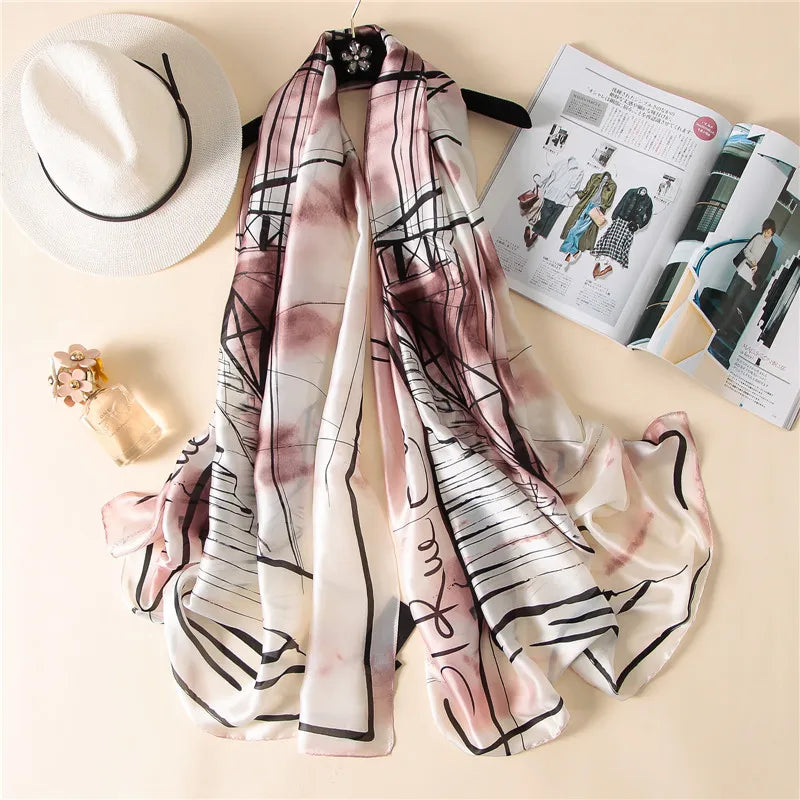 2020 Luxury Brand New Summer Women Silk Scarf Beach Hijab Shawls and Wraps Female Foulard Free Shipping
