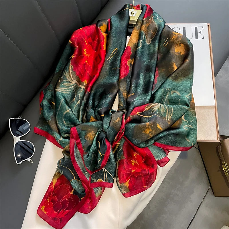 2020 Luxury Brand New Summer Women Silk Scarf Beach Hijab Shawls and Wraps Female Foulard Free Shipping