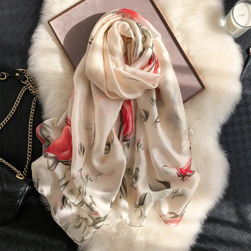2020 Luxury Brand New Summer Women Silk Scarf Beach Hijab Shawls and Wraps Female Foulard Free Shipping