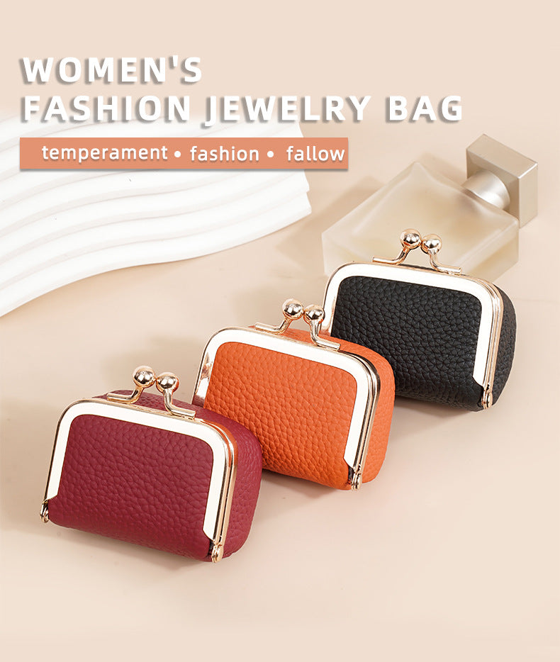 Genuine Leather Mini Jewelry Pouch – Small Bag for Rings, Earrings, Necklace & Coins