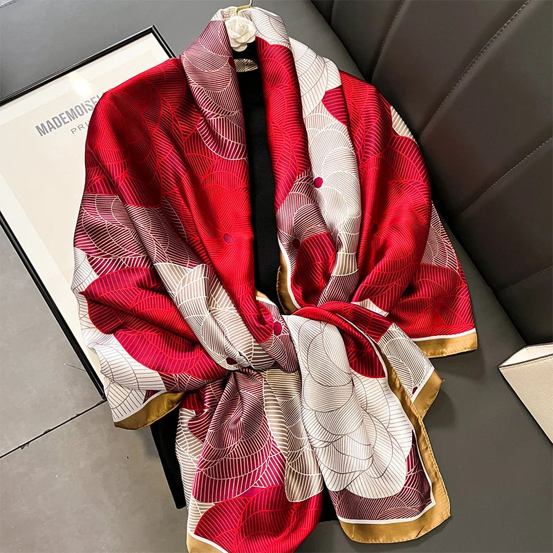2020 Luxury Brand New Summer Women Silk Scarf Beach Hijab Shawls and Wraps Female Foulard Free Shipping