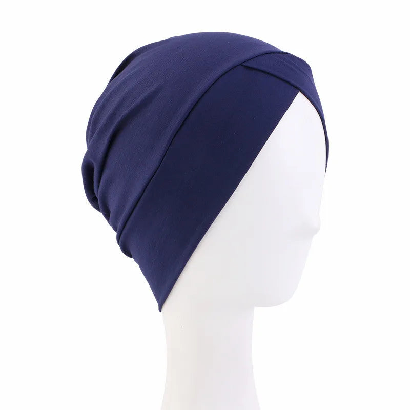 Women Plain Stretch Underscarf Cap Muslim Inner Hijab Caps Islamic Headband Turban Bonnet Musulman Femme Ready to Wear Hijabs