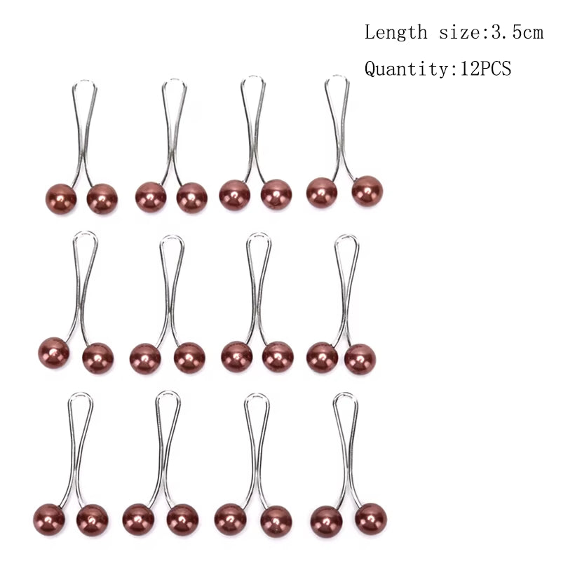 12/30Pcs Fashion Crystal Ball Brooch Pin Muslim Hijab Scarf Pins Scarf Clip Wedding Pin for Women Hijab Pins with Hat