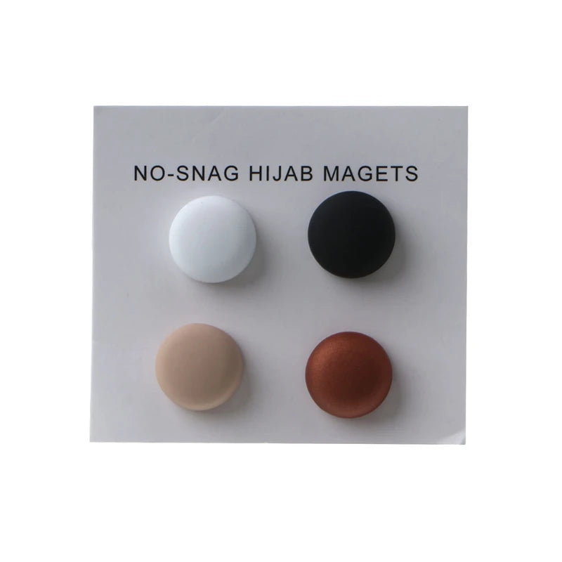 R2LE 4Pcs Safe Hijab Brooch Strong Metal Plating Magnetic Hijab Clip Luxury Accessory No Hole Pins Magnet Brooches