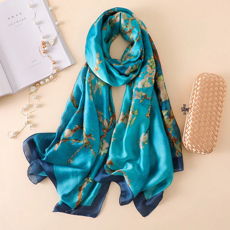 2020 Luxury Brand New Summer Women Silk Scarf Beach Hijab Shawls and Wraps Female Foulard Free Shipping