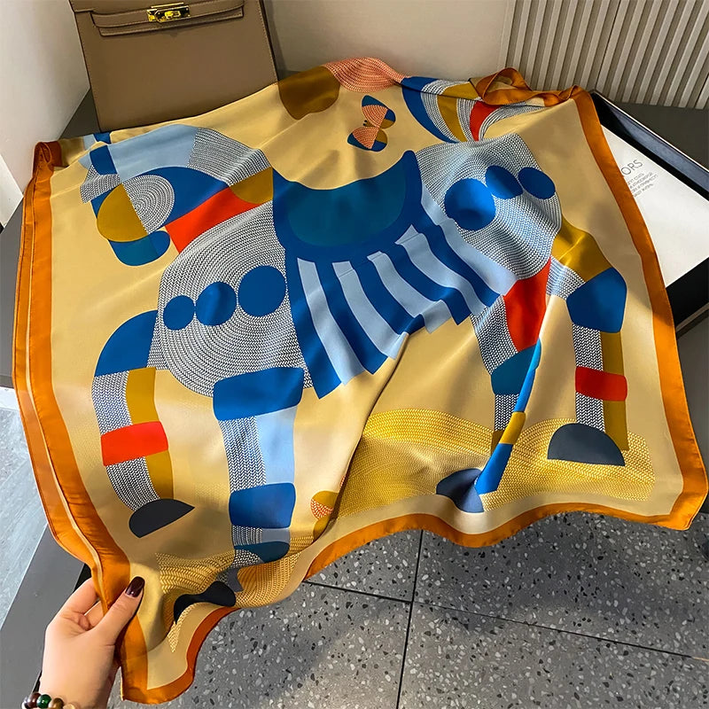 2020 Luxury Brand New Summer Women Silk Scarf Beach Hijab Shawls and Wraps Female Foulard Free Shipping