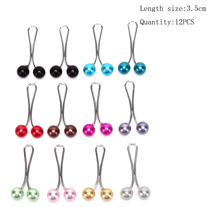 12/30Pcs Fashion Crystal Ball Brooch Pin Muslim Hijab Scarf Pins Scarf Clip Wedding Pin for Women Hijab Pins with Hat