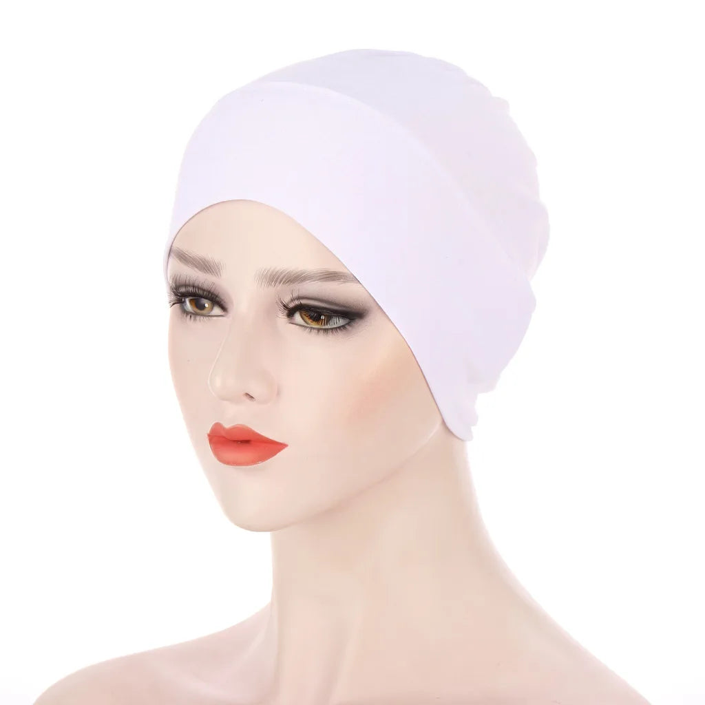Women Plain Stretch Underscarf Cap Muslim Inner Hijab Caps Islamic Headband Turban Bonnet Musulman Femme Ready to Wear Hijabs