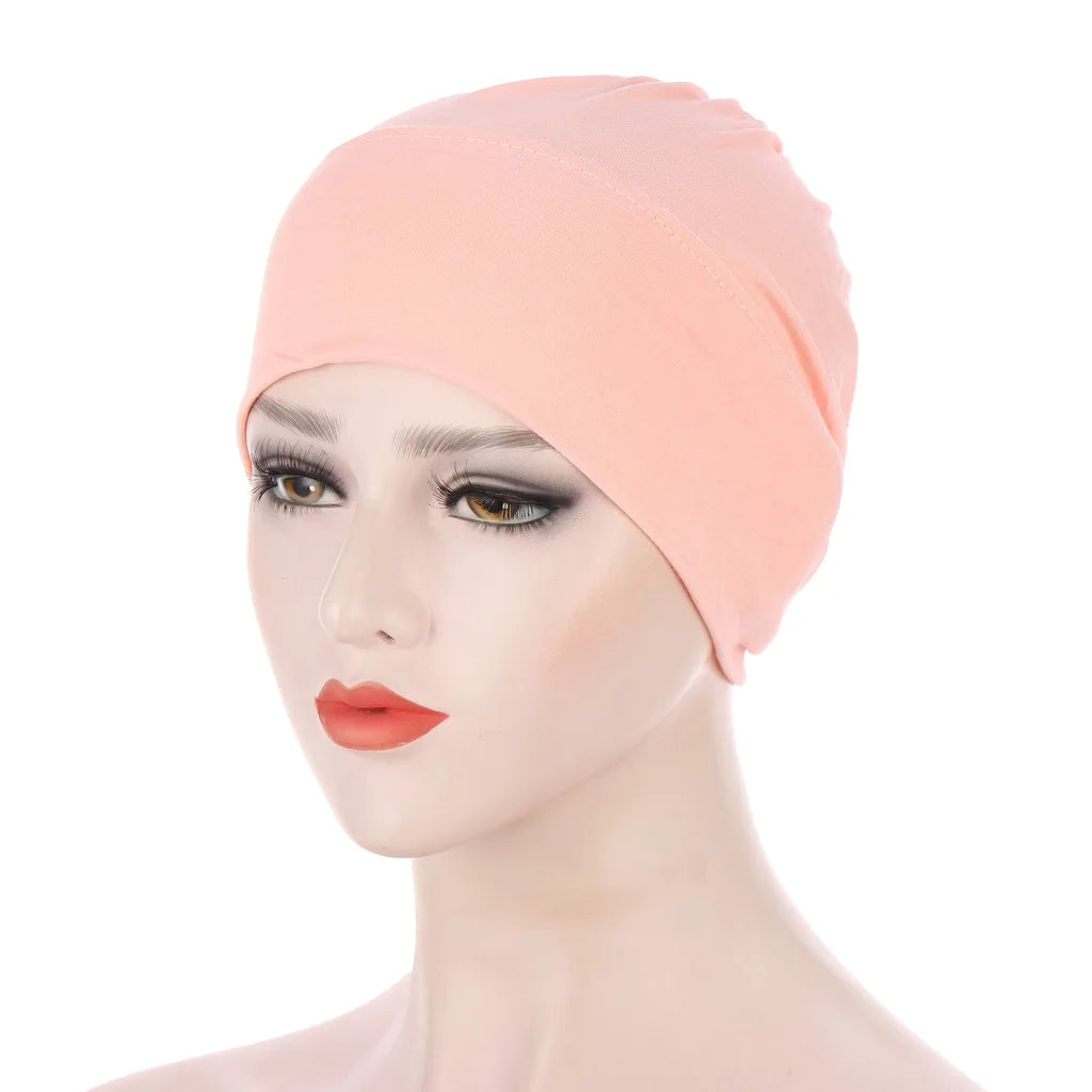 Women Plain Stretch Underscarf Cap Muslim Inner Hijab Caps Islamic Headband Turban Bonnet Musulman Femme Ready to Wear Hijabs