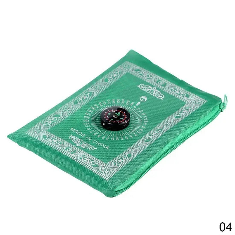 100X60Cm Useful Portable Prayer Rug with Compass Kneeling Poly Mat for Muslim Islam Waterproof Prayer Mat Carpet with Bag