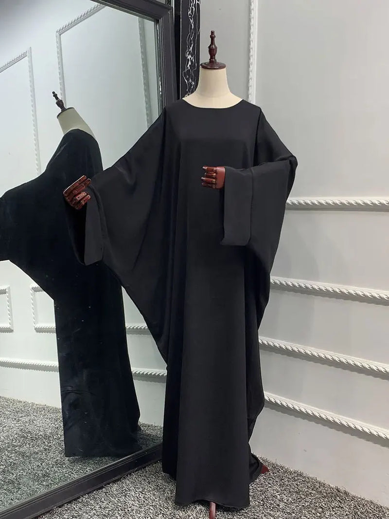 Plain Abaya Batwing Sleeve Islamic Clothing Prayer Long Dress Women Hijab Robe African Dresses Muslim Dubai Modest Abaya Ramadan