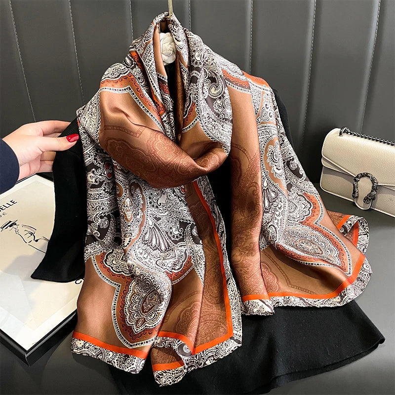 2020 Luxury Brand New Summer Women Silk Scarf Beach Hijab Shawls and Wraps Female Foulard Free Shipping