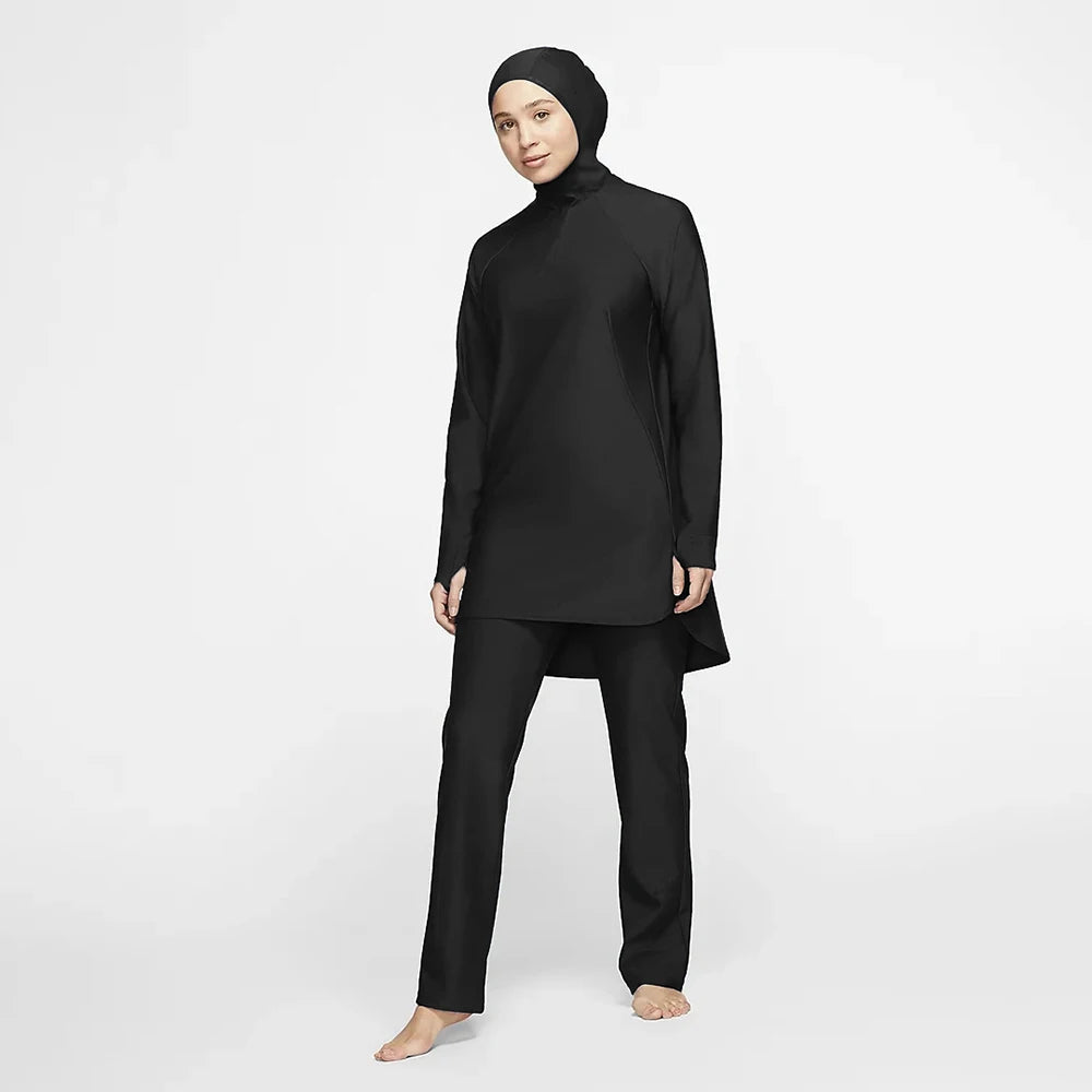2 Piece Set Muslim Women Suimsuit Modest Bathing Suit Burkini Big Size 2021 Islamic Long Sleeve Muslim Swimwears Hijab Islam