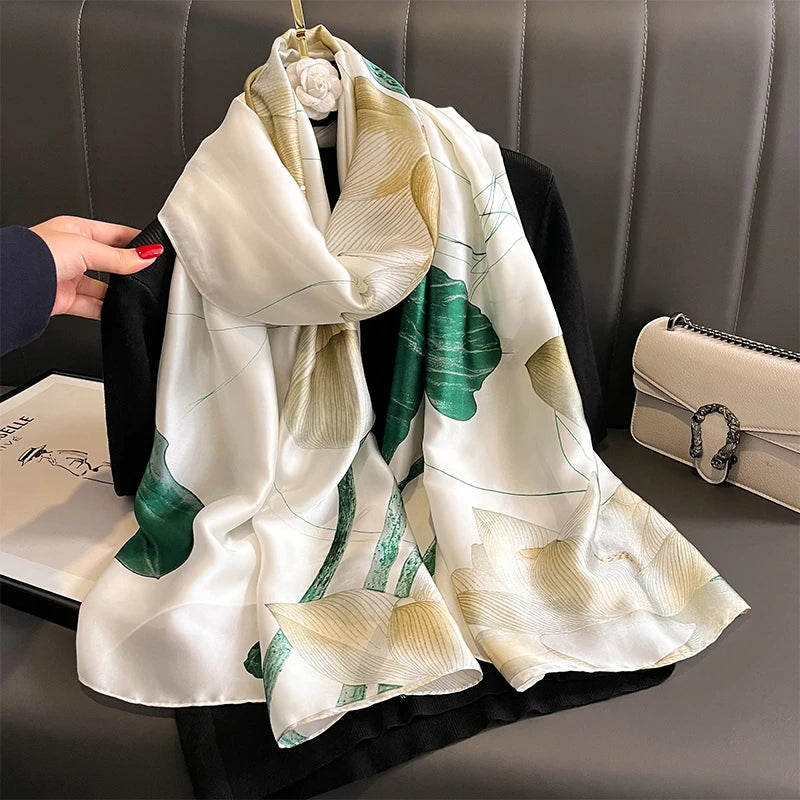 2020 Luxury Brand New Summer Women Silk Scarf Beach Hijab Shawls and Wraps Female Foulard Free Shipping