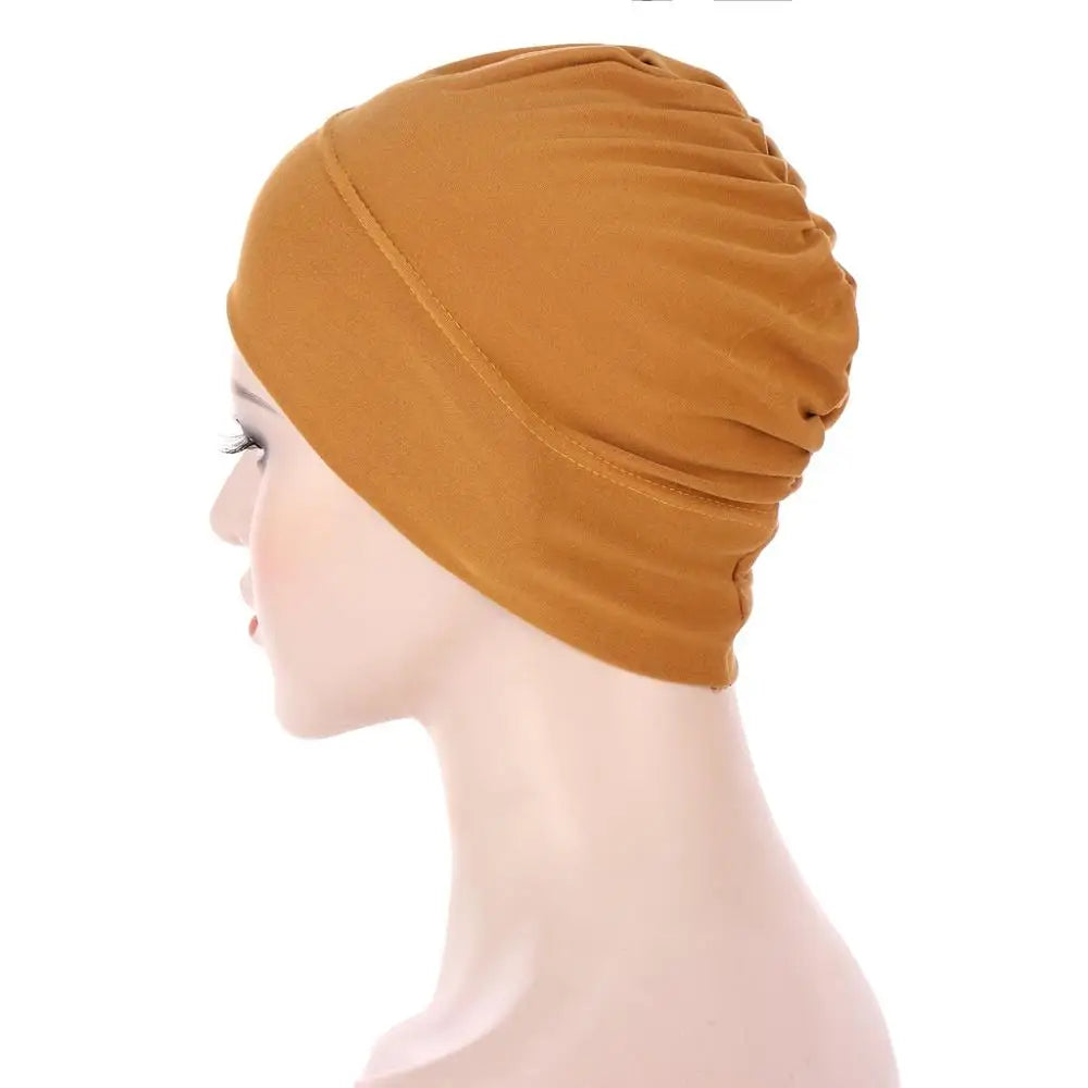 Women Plain Stretch Underscarf Cap Muslim Inner Hijab Caps Islamic Headband Turban Bonnet Musulman Femme Ready to Wear Hijabs