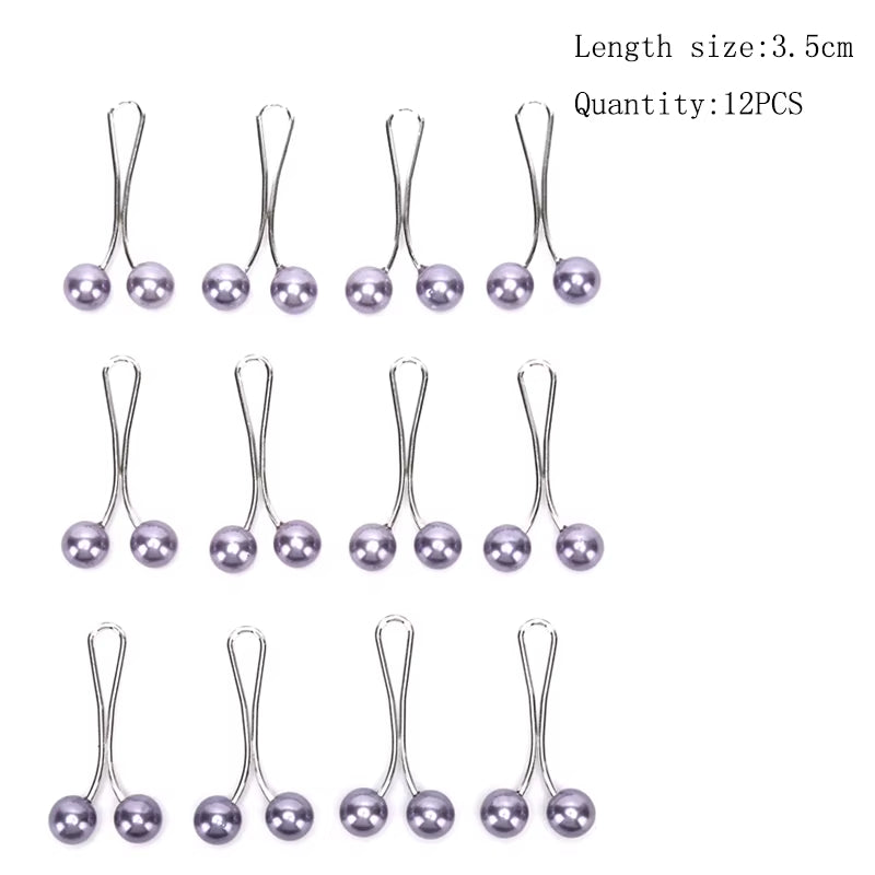 12/30Pcs Fashion Crystal Ball Brooch Pin Muslim Hijab Scarf Pins Scarf Clip Wedding Pin for Women Hijab Pins with Hat