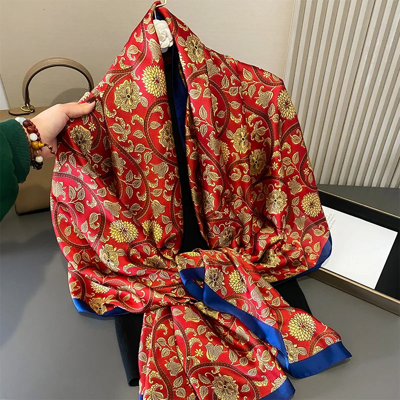 2020 Luxury Brand New Summer Women Silk Scarf Beach Hijab Shawls and Wraps Female Foulard Free Shipping