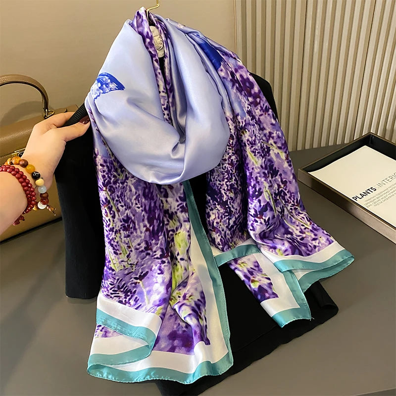 2020 Luxury Brand New Summer Women Silk Scarf Beach Hijab Shawls and Wraps Female Foulard Free Shipping