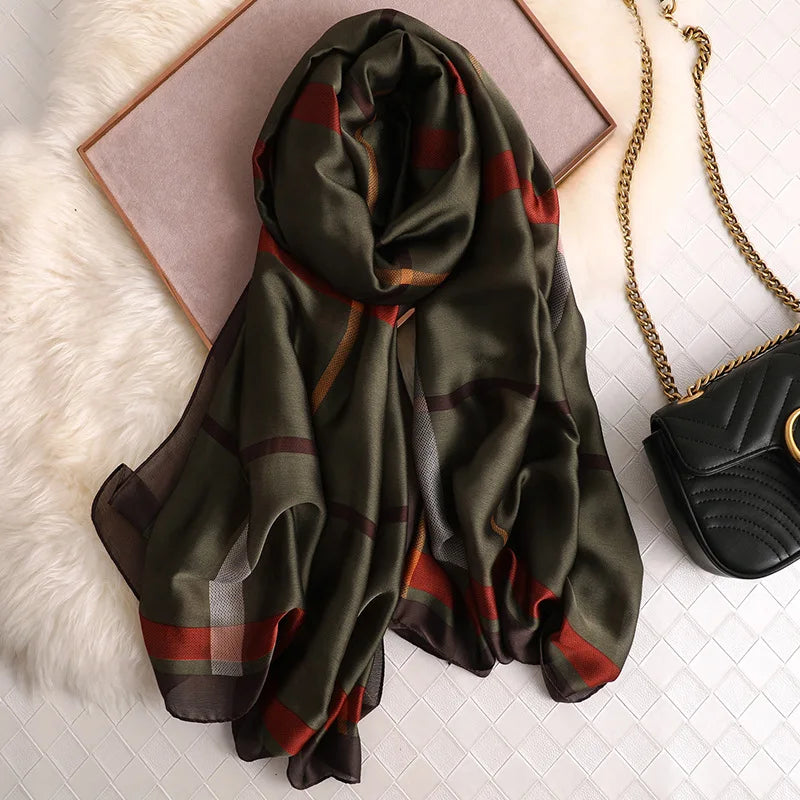 2020 Luxury Brand New Summer Women Silk Scarf Beach Hijab Shawls and Wraps Female Foulard Free Shipping