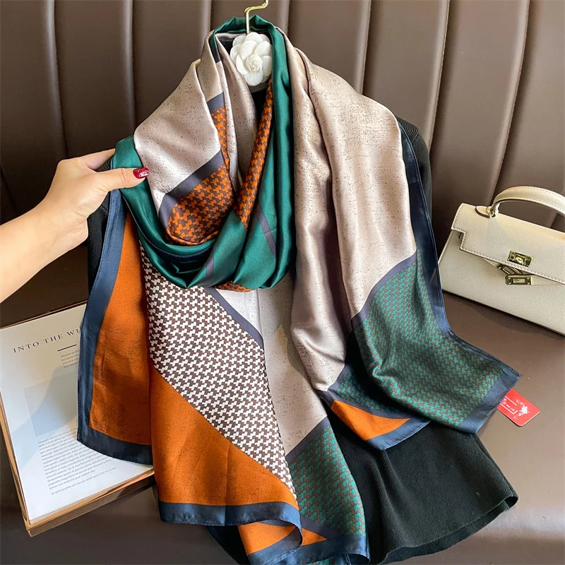 2020 Luxury Brand New Summer Women Silk Scarf Beach Hijab Shawls and Wraps Female Foulard Free Shipping