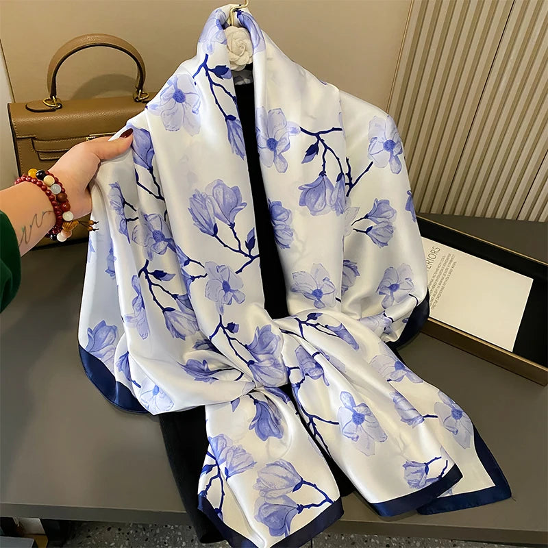 2020 Luxury Brand New Summer Women Silk Scarf Beach Hijab Shawls and Wraps Female Foulard Free Shipping