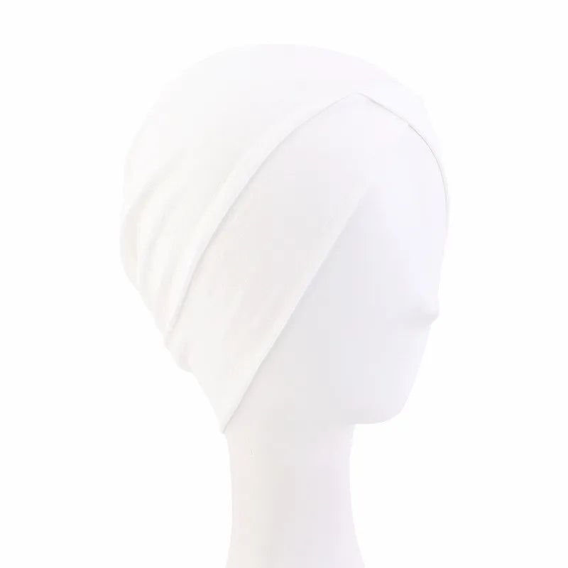 Women Plain Stretch Underscarf Cap Muslim Inner Hijab Caps Islamic Headband Turban Bonnet Musulman Femme Ready to Wear Hijabs