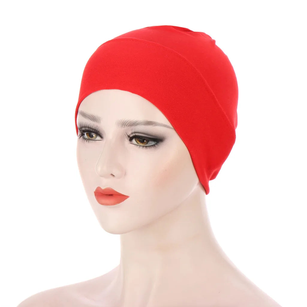Women Plain Stretch Underscarf Cap Muslim Inner Hijab Caps Islamic Headband Turban Bonnet Musulman Femme Ready to Wear Hijabs
