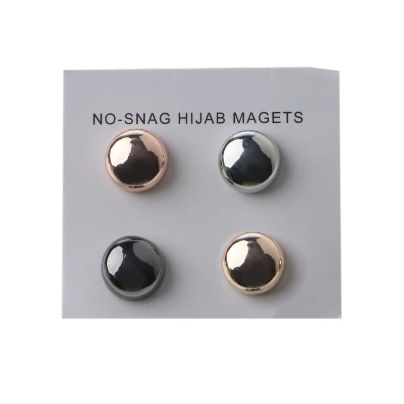 R2LE 4Pcs Safe Hijab Brooch Strong Metal Plating Magnetic Hijab Clip Luxury Accessory No Hole Pins Magnet Brooches