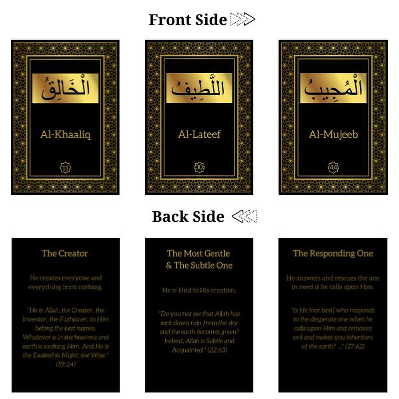 99 Names of Allah Flashcards with Quran Verses, Asma Ul Husna, Islamic Learning, Islamic Book, Muslim Game Card, 2025 Ramadan or Eid Gift, Eid Al Adha