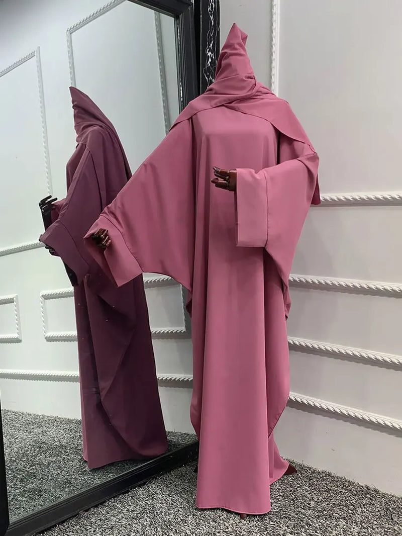 Plain Abaya Batwing Sleeve Islamic Clothing Prayer Long Dress Women Hijab Robe African Dresses Muslim Dubai Modest Abaya Ramadan