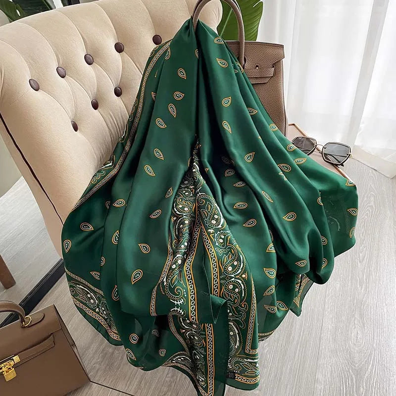 2020 Luxury Brand New Summer Women Silk Scarf Beach Hijab Shawls and Wraps Female Foulard Free Shipping