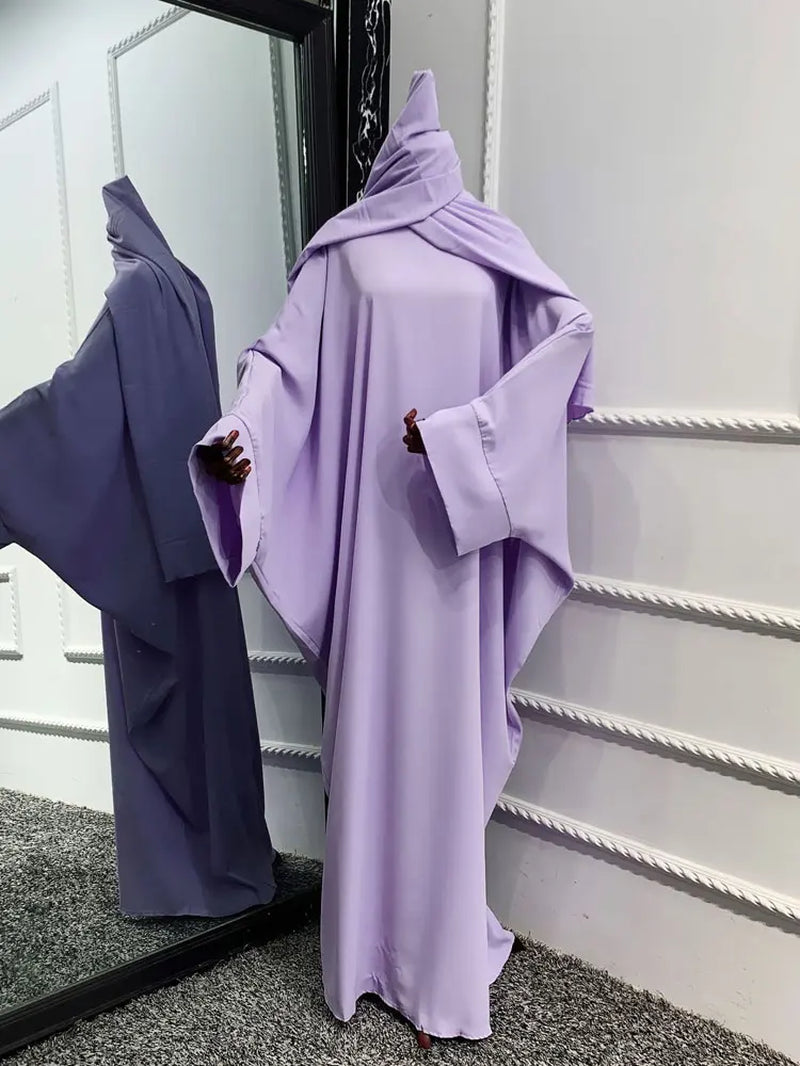 Plain Abaya Batwing Sleeve Islamic Clothing Prayer Long Dress Women Hijab Robe African Dresses Muslim Dubai Modest Abaya Ramadan