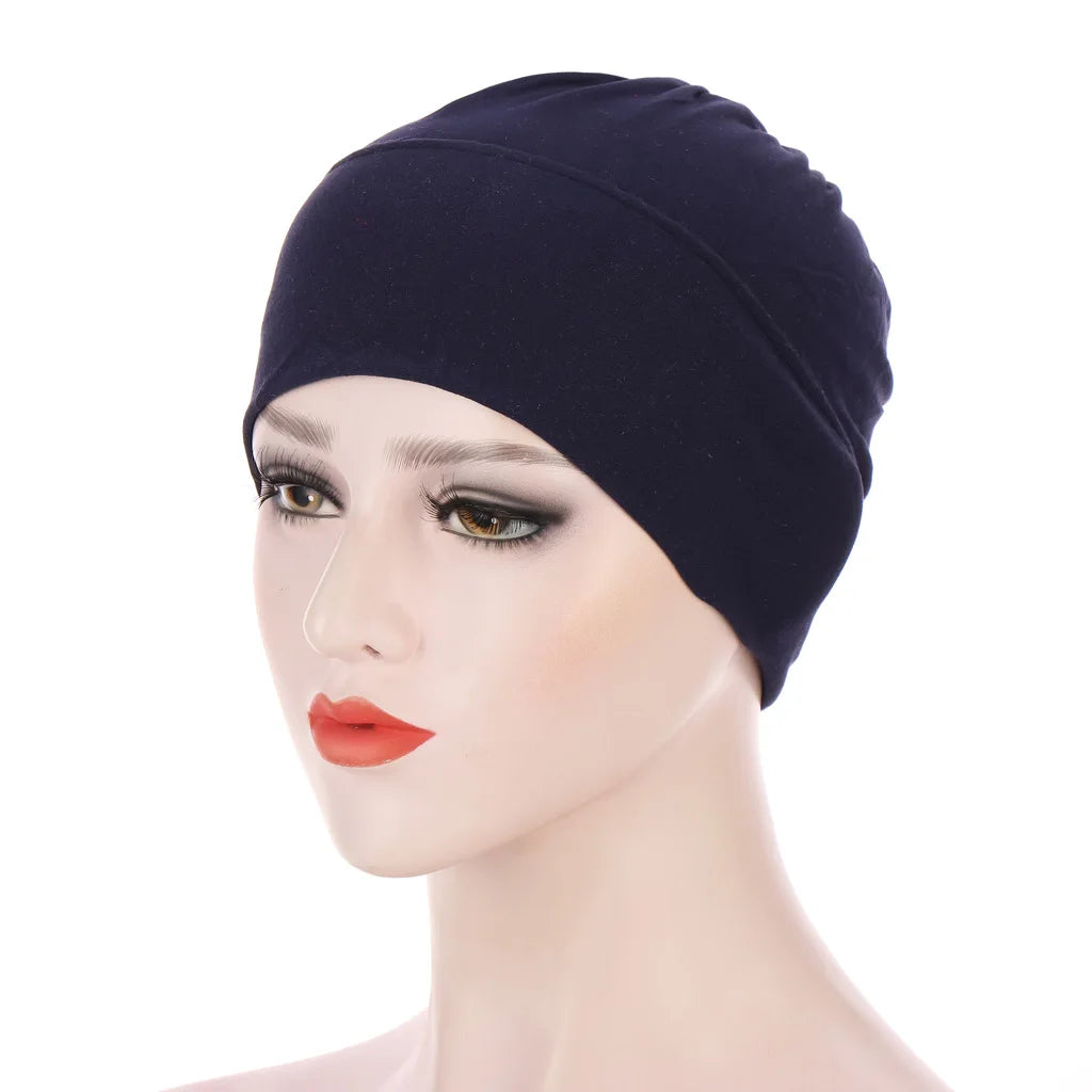 Women’s Plain Stretch Underscarf Cap – Inner Hijab Headband & Bonnet
