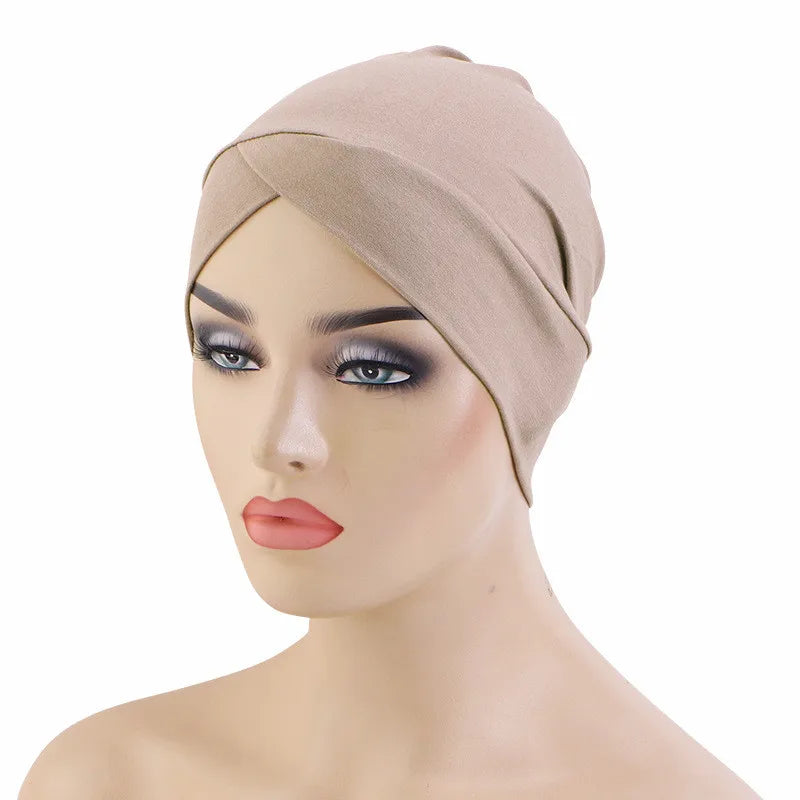 Women’s Plain Stretch Underscarf Cap – Inner Hijab Headband & Bonnet