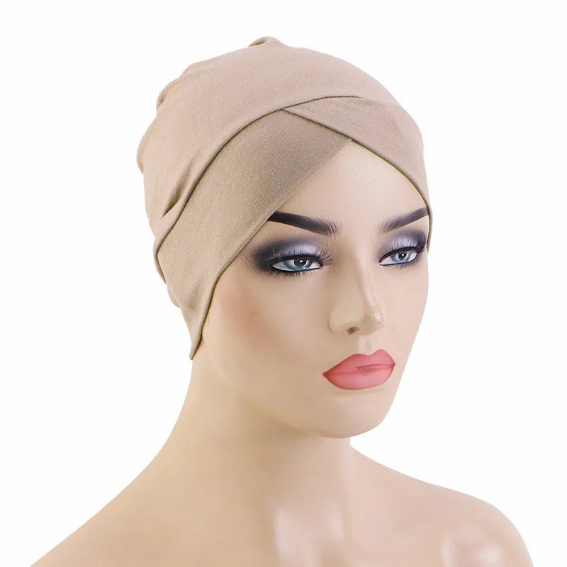 Women’s Plain Stretch Underscarf Cap – Inner Hijab Headband & Bonnet