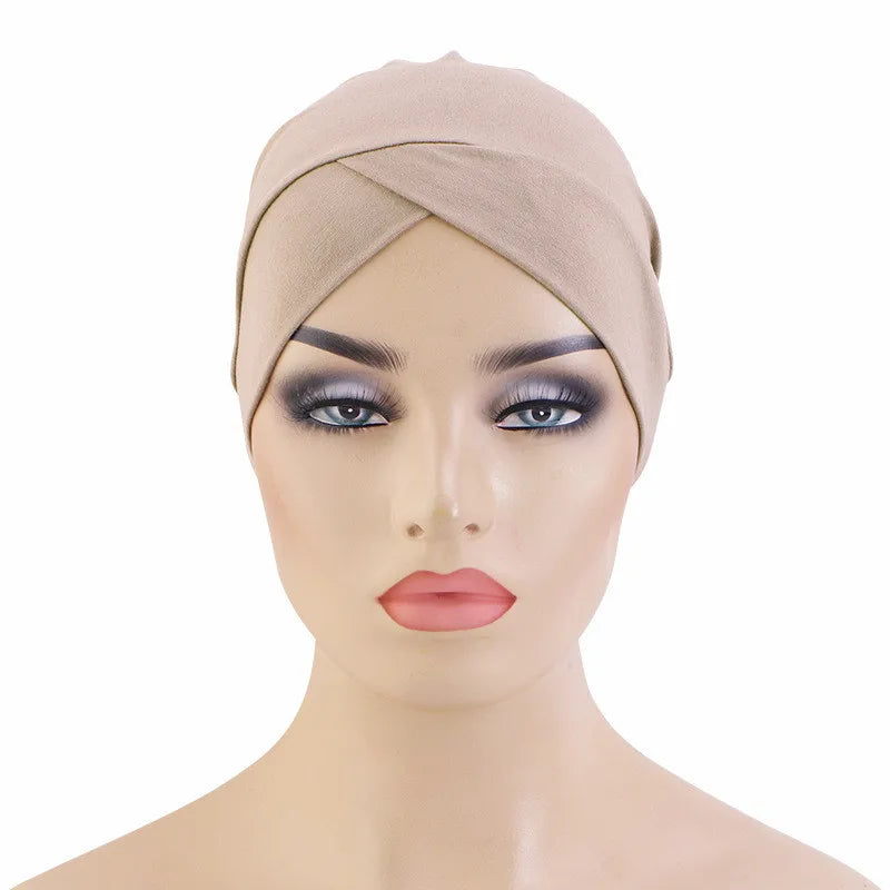 Women’s Plain Stretch Underscarf Cap – Inner Hijab Headband & Bonnet