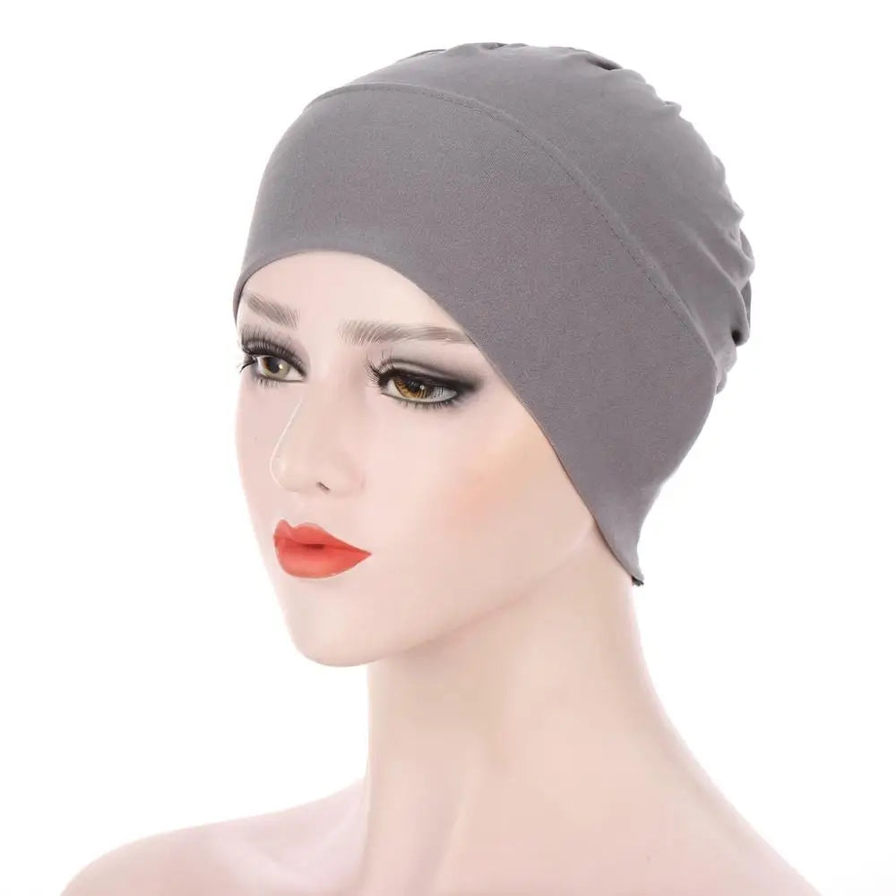 Women Plain Stretch Underscarf Cap Muslim Inner Hijab Caps Islamic Headband Turban Bonnet Musulman Femme Ready to Wear Hijabs