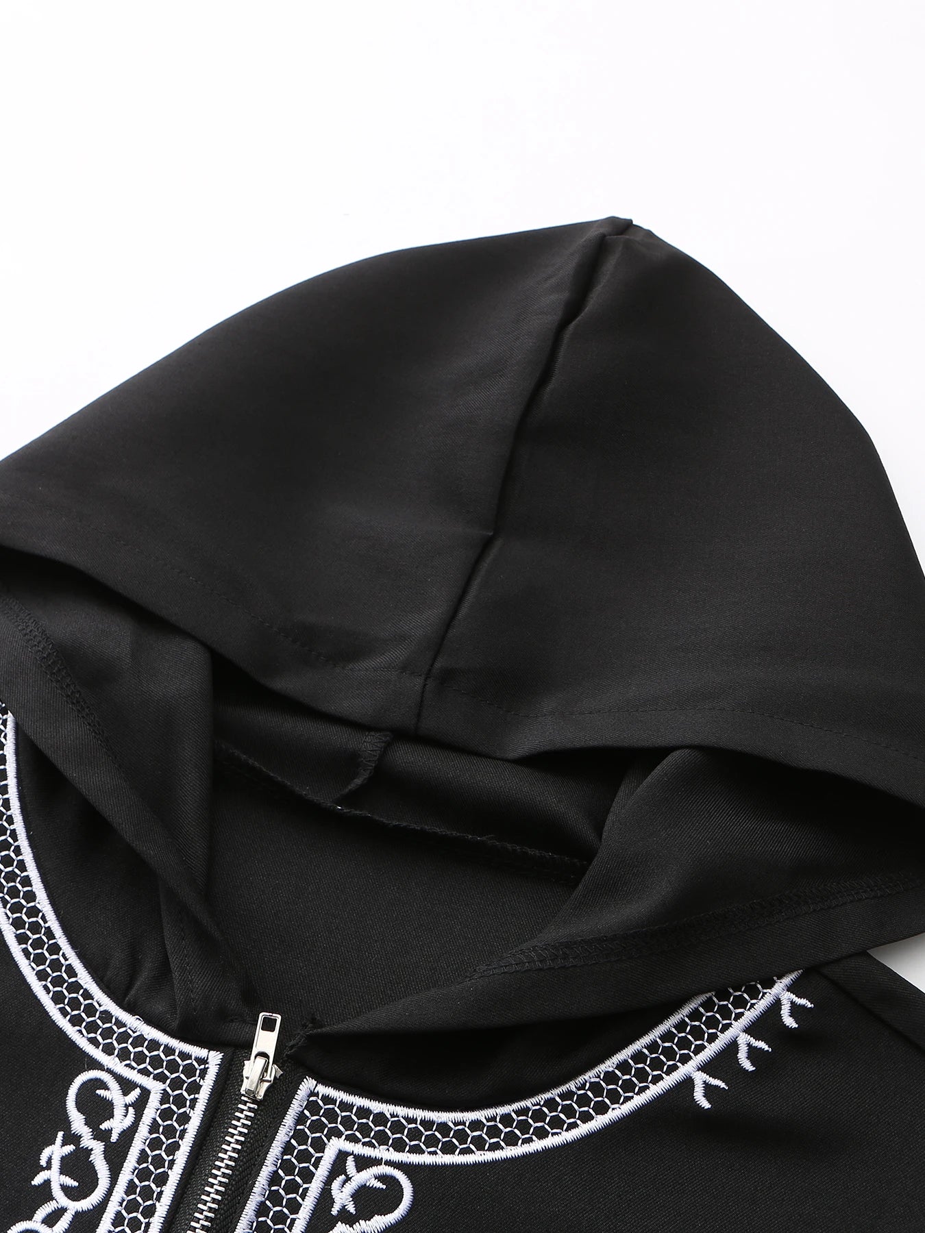 Moroccan Hooded Robe Luxury Men'S Embroidered Long Sleeve Side Pocket Muslim Garment Abaya Middle East Juba Thobe Robe