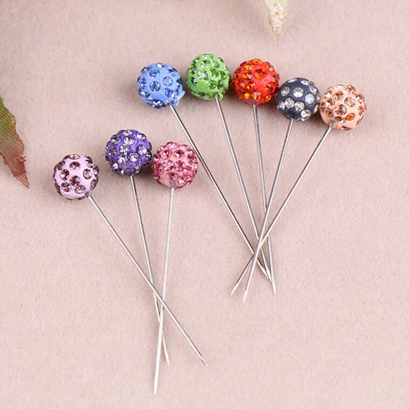 12/30Pcs Fashion Crystal Ball Brooch Pin Muslim Hijab Scarf Pins Scarf Clip Wedding Pin for Women Hijab Pins with Hat