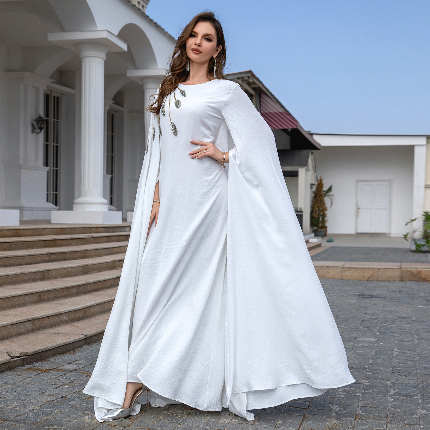 Muslim Robe Abaya Embroidered Women'S Robe Evening Gown