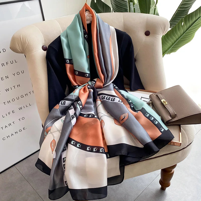 2020 Luxury Brand New Summer Women Silk Scarf Beach Hijab Shawls and Wraps Female Foulard Free Shipping