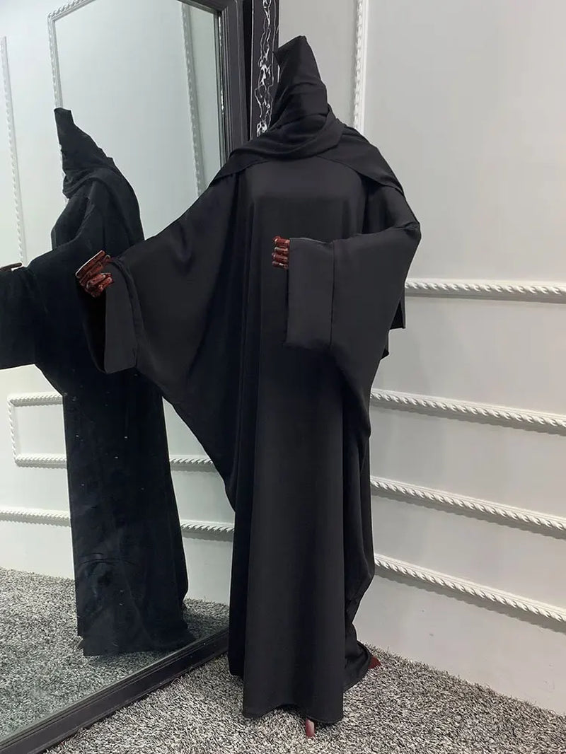 Plain Abaya Batwing Sleeve Islamic Clothing Prayer Long Dress Women Hijab Robe African Dresses Muslim Dubai Modest Abaya Ramadan