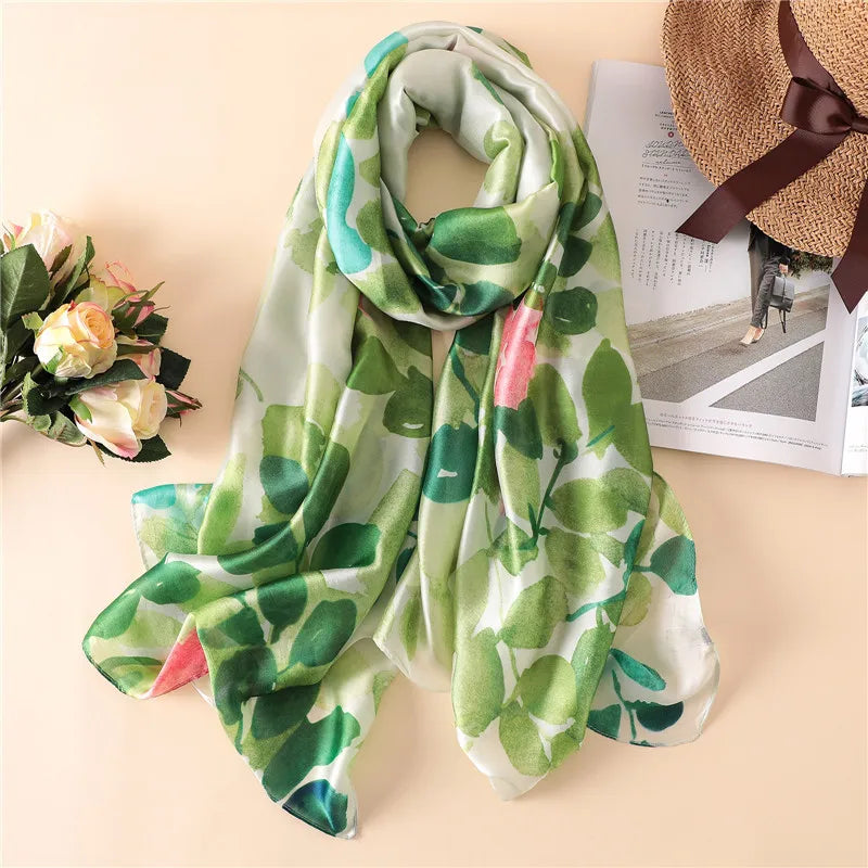 2020 Luxury Brand New Summer Women Silk Scarf Beach Hijab Shawls and Wraps Female Foulard Free Shipping