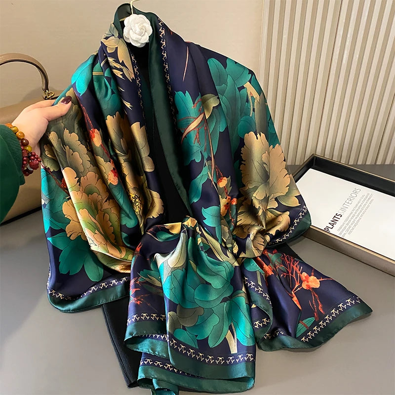 2020 Luxury Brand New Summer Women Silk Scarf Beach Hijab Shawls and Wraps Female Foulard Free Shipping